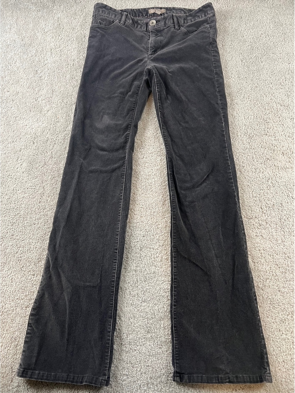 Banana Republic Women’s Size 27 Black Corduroy Pants Wide Leg Flare Low Rise
